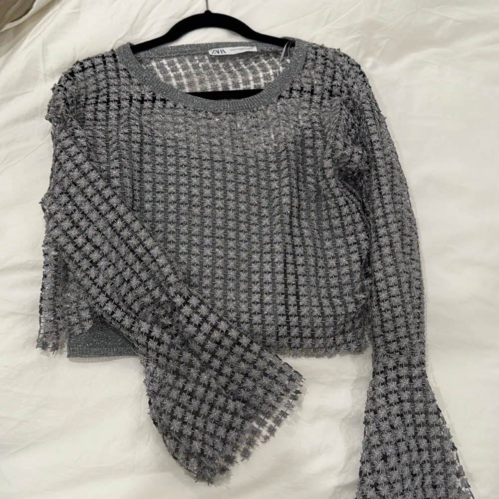 Zara silver top